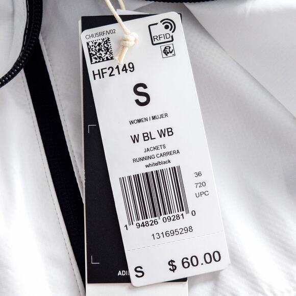 Adidas Carrera Running Jacket Women's Size Small White Sporty Streetwear - Picture 12 of 12